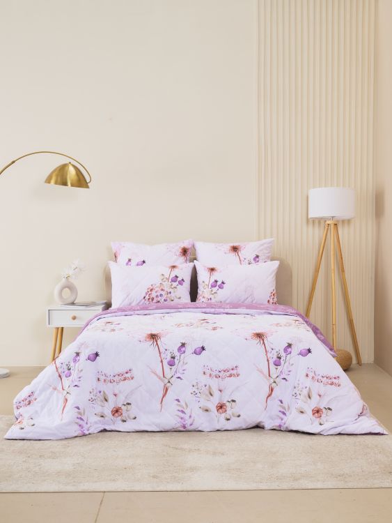 Постельное белье зима-лето из поплина с простыней на резинке - Виталина