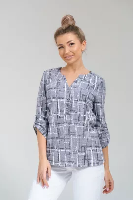 БЖ-09 НСД Блузка женская ( кулирка  набивка) Серый