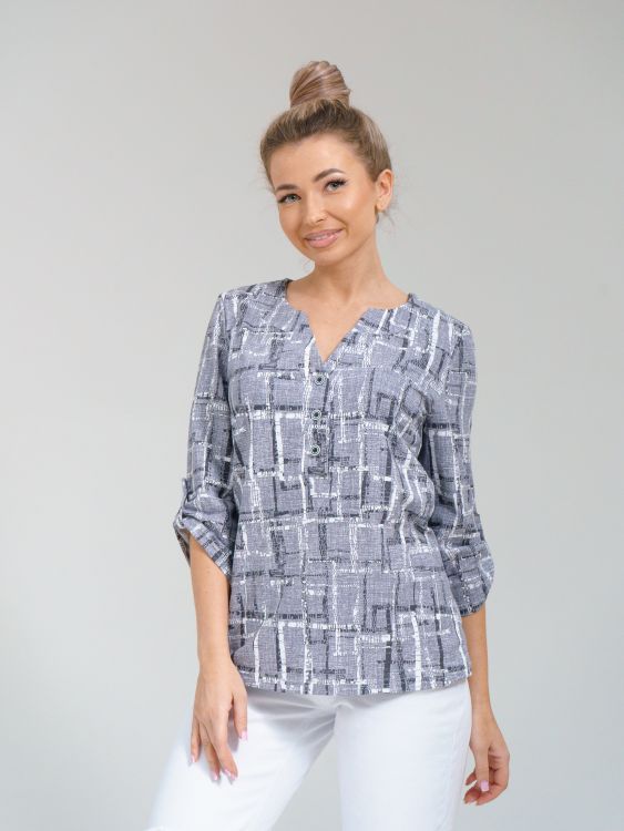 БЖ-09 НСД Блузка женская ( кулирка  набивка) Серый