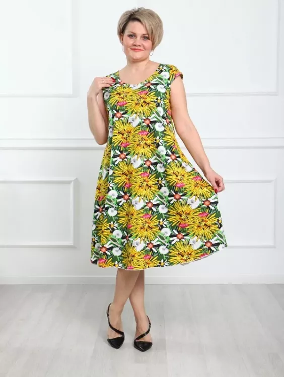 Платье Лето астры последний размер