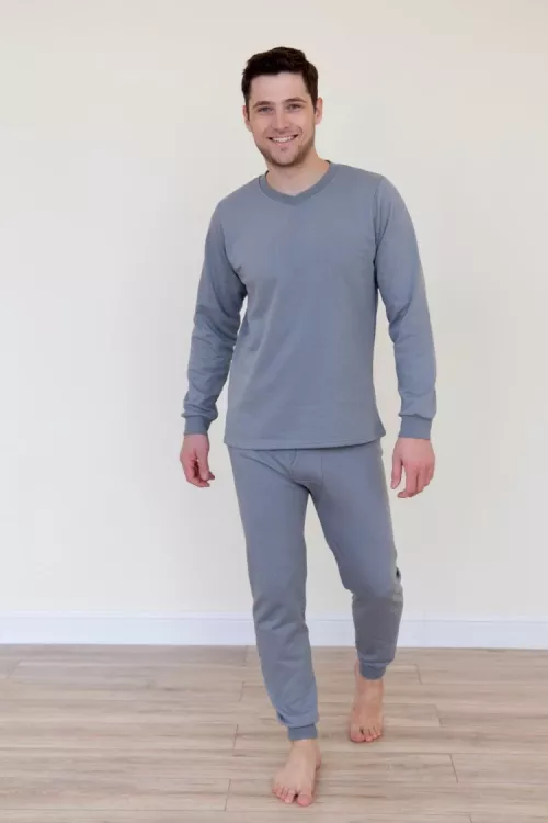 Нательное белье мужское с начесом темно-серый последний размер