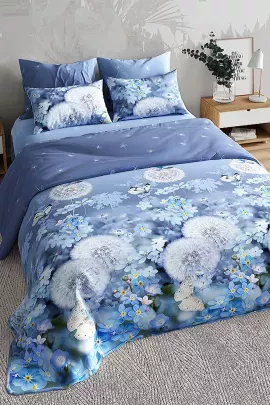 Постельное белье зима-лето с простыней на резинке - Одуванчики