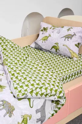 Постельное белье детское поплин без молнии с 1 наволочкой - Юрский период