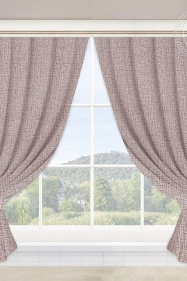 Шторы для кухни с подхватом Лен капучино Ш.145.180 145*180 Ш.145.180