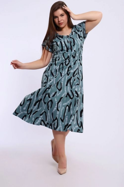 Платье 662449 черный, зеленый последний размер