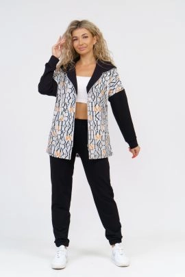 Костюм спортивный Фаворитка 4 (черно-бел-оранж)