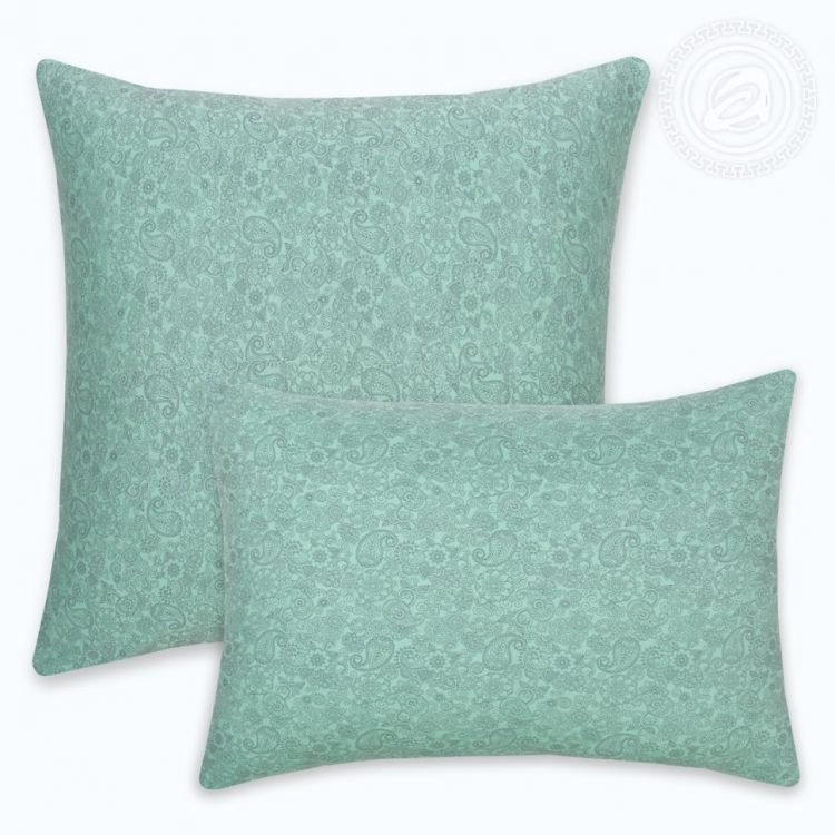 Наволочка трикотажная на молнии Ажур зеленый комплект 2шт. последний размер