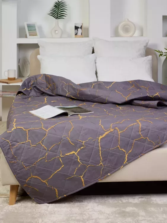 Покрывало Унисон - Кракле, цвет серый