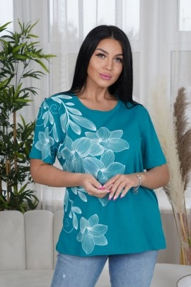 Футболка женская Орхидея (изумруд)