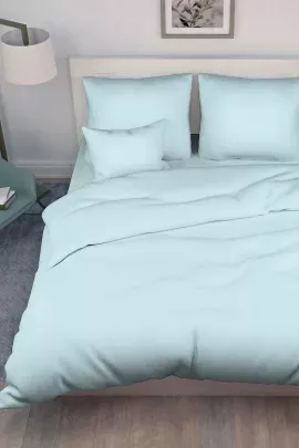 Постельное белье поплин гладкокрашенный - Небесно-голубой