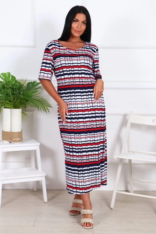 Платье 72615 полоска последний размер