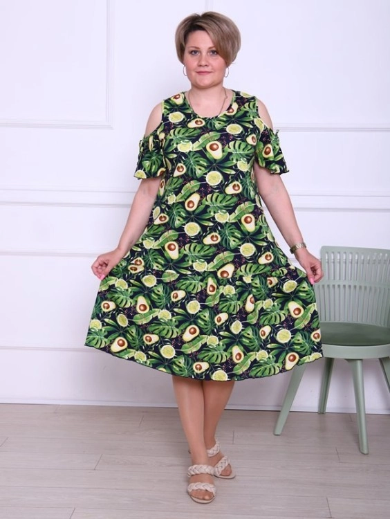 Платье Тропиканка Авокадо-2 зеленый последний размер
