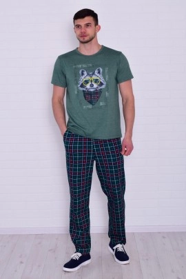 Пижама мужская 9-199 (изумруд) Енот