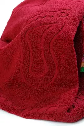 Полотенце махровое - Ножки, цвет бордовый