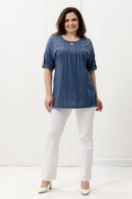 Туника 3428 индиго меланж последний размер