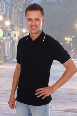 Футболка мужская 1750 поло черный последний размер