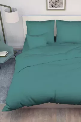 Постельное белье поплин гладкокрашенный - Темно-бирюзовый