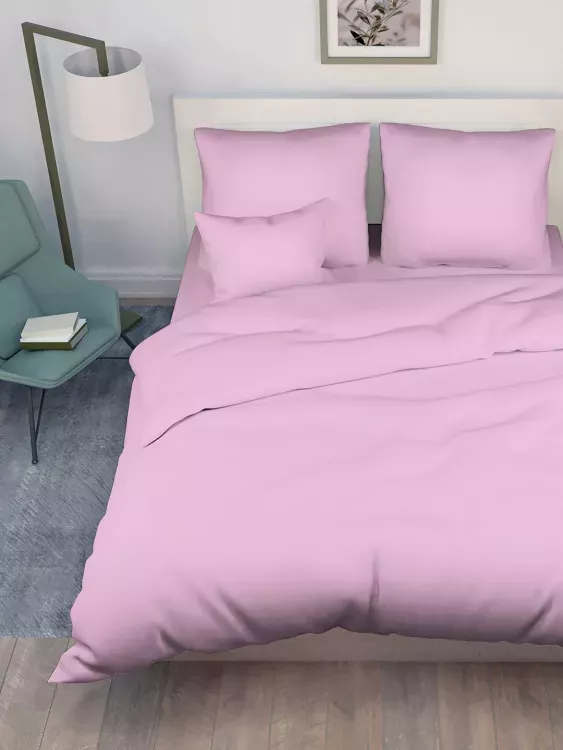 Постельное белье поплин гладкокрашенный - Розовый пион