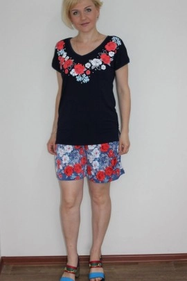 Костюм К972.11 СИ красные цветы последний размер