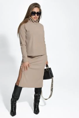 Кортни костюм с юбкой женский (бежевый)
