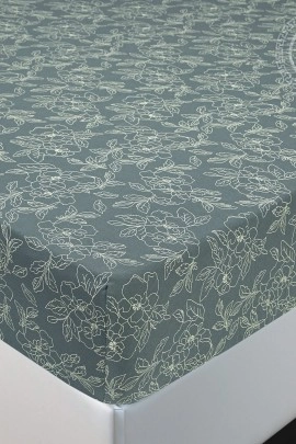 Простыня на резинке "Цветы зеленые" 256 200х200х20 256