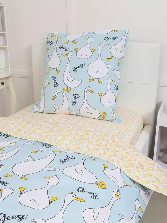 Постельное белье - Гусь-обнимусь (мята)