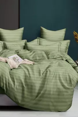 Постельное белье микрофибра страйп - Хаки