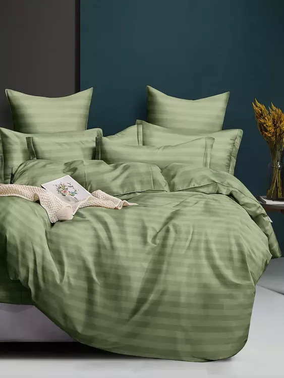 Постельное белье микрофибра страйп - Хаки