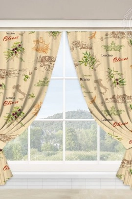 Шторы для кухни с подхватом Оливия Ш.145.180 145*180 Ш.145.180