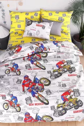 Постельное белье с дет. рисунком - Мотокросс