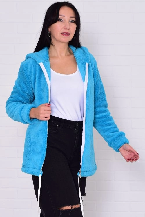 Толстовка женская 6-204д (бирюза)