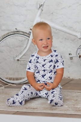 Кофточка лодочка с кор рукавом Кашалоты арт. КФ-03/кашалоты