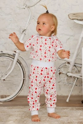 Кофточка лодочка с кор. рукавом Сердечки арт. КФ-03/сердечки