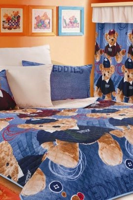 Покрывало Тедди синий последний размер