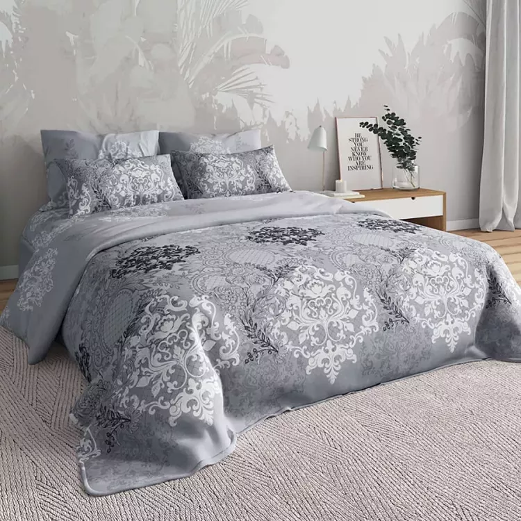 Постельное белье - Кружево серый