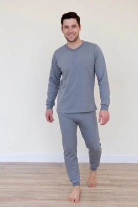 Нательное белье мужское с начесом темно-серый последний размер